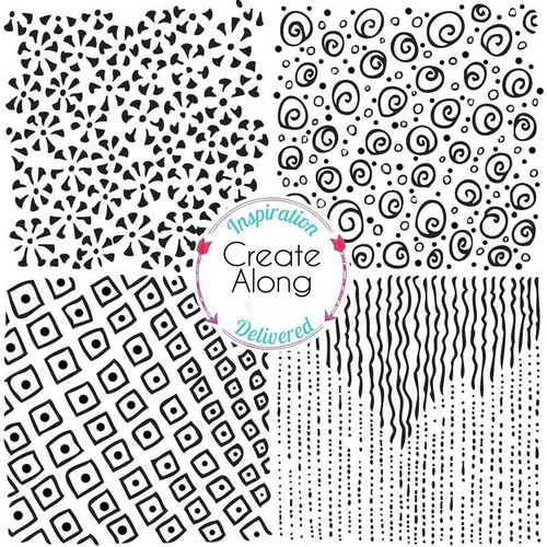 Swirly Curly multi image Silkscreen Stencil