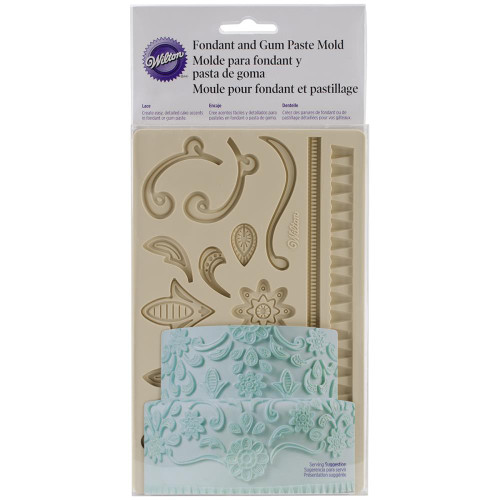 Wilton Lace Fondant & Gum Paste Silicone Mold 5"X7.75"