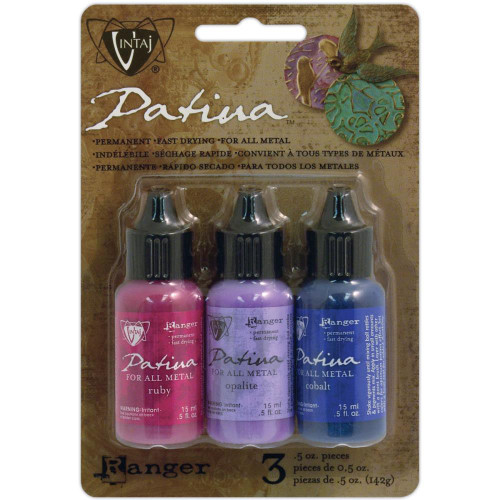 Vintaj Patinas Inks for Metals - Antique Window-Ruby/Opalite/Cobalt