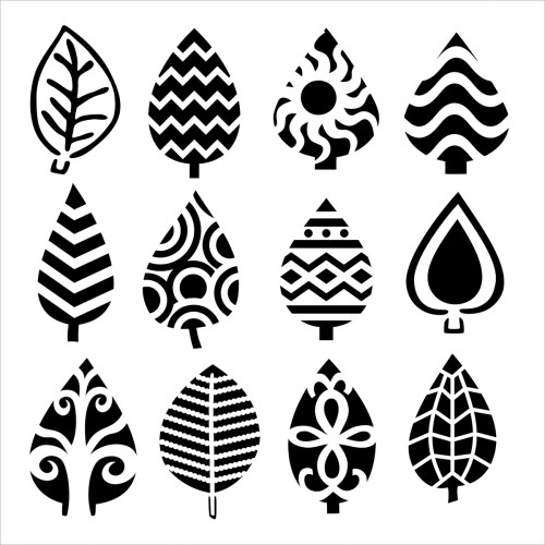 Stencil Abstract Leaves 6 x 6