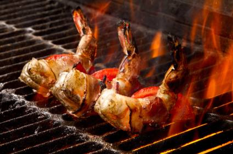 Slavo’s Bacon & Chile Wrapped Shrimp with Cilantro Lime Cream Sauce