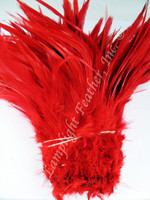 ROOSTER Saddle Feathers, strung, long, Red - per foot ROOSTER Saddle Feathers, strung, long, Red - per foot