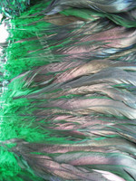 COQUE Feathers half bronze 7-10 inch, Green, per YARD COQUE Feathers half bronze 7-10 inch, Green, per YARD