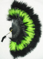 Feather Fan Marabou lime and Black Feather Fan Marabou lime and Black