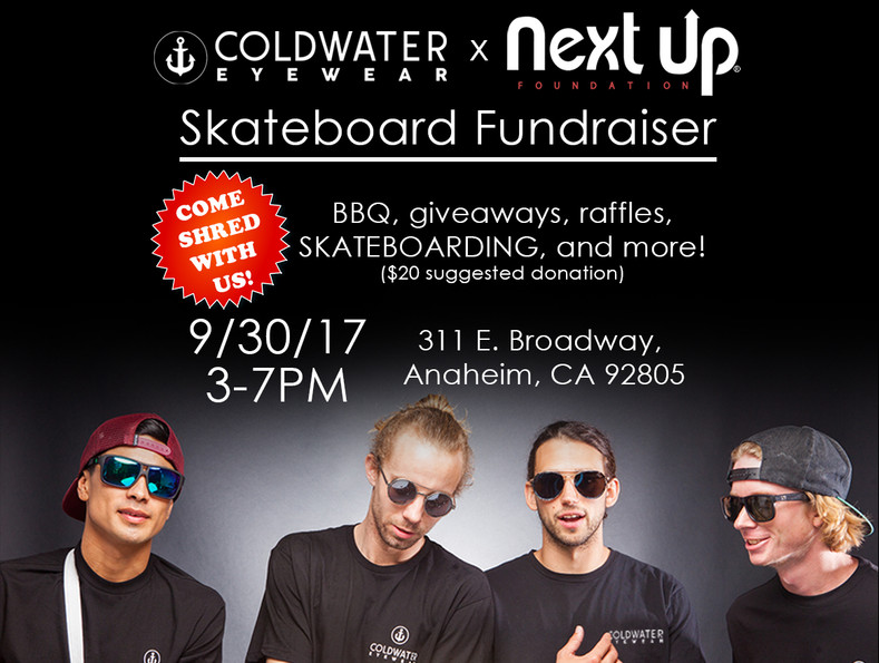 Cold Water Eyewear & Next Up Foundation Skateboarding Fundraiser