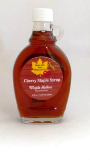 Cherry Maple Syrup - 8 oz. glass jug
