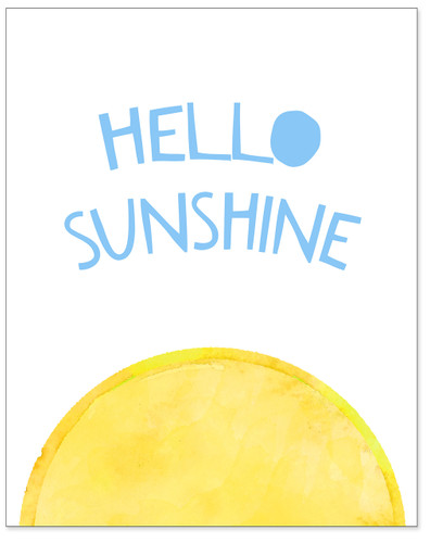 Hello Sunshine - Uplifting Fine Art Print for Classroom, Nursery, Home, or Dorm.