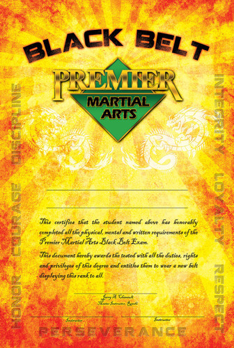 PMA Black Belt Certificates