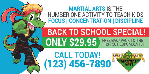 NEW!! Back to School Martial Arts Vinyl Banner PMA V1