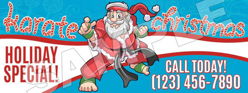 **NEW!! Santa's Karate for Christmas Vinyl Banner