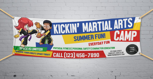**NEW!! Kickin' Martial Arts Camp V1 Vinyl Banner
