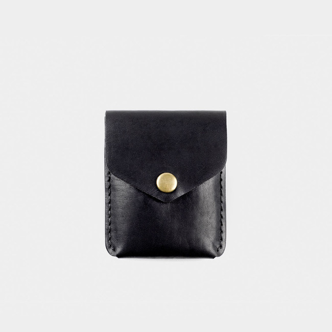 Vertical Snap Wallet - Black