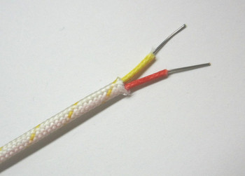 High Temperature K-type Thermocouple Wire AWG 24 Solid w Fiberglass High Temperature K-type Thermocouple Wire AWG 24 Solid w Fiberglass