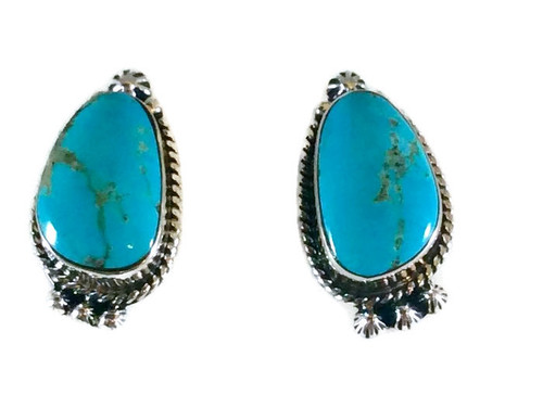 Pear Shaped Kingman Turquoise Stud Earrings