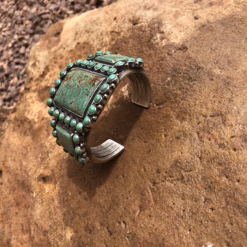 Chaco Canyon Kirk Smith Green Turquoise Cuff Bracelet
