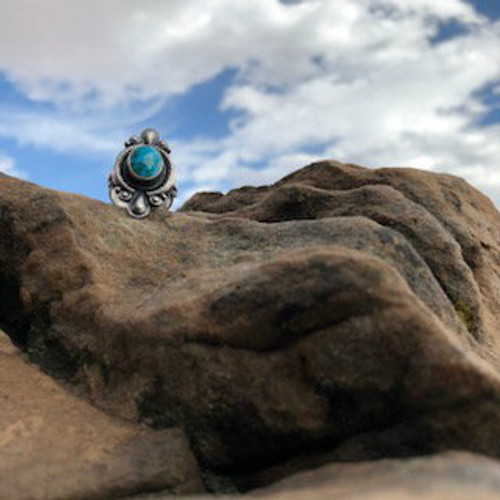 Chaco Canyon Derek Gordon Turquoise Ring