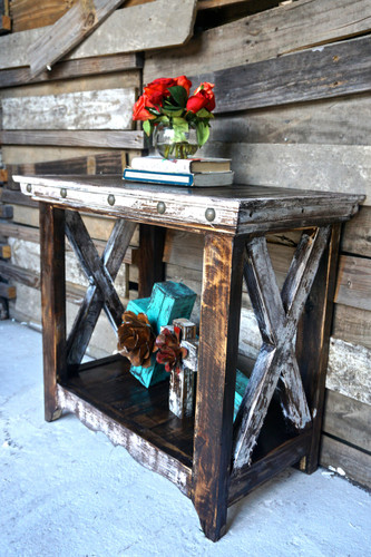 Xavier Side Table in White (Side View)