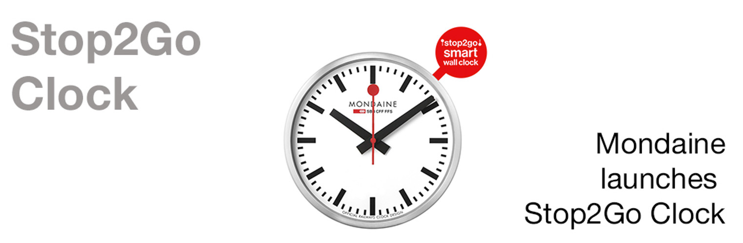 Mondaine Launches the Stop2Go 25cm Clock