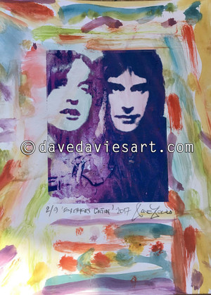"BROTHERS" - HAND PAINTED BLUE/PURPLE GICLEE PRINT - No. 2 of 9