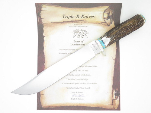 CUSTOM RRR LEROY REMER MARBLES TRAILMAKER ELK STAG LIMITED FIXED BOWIE KNIFE
