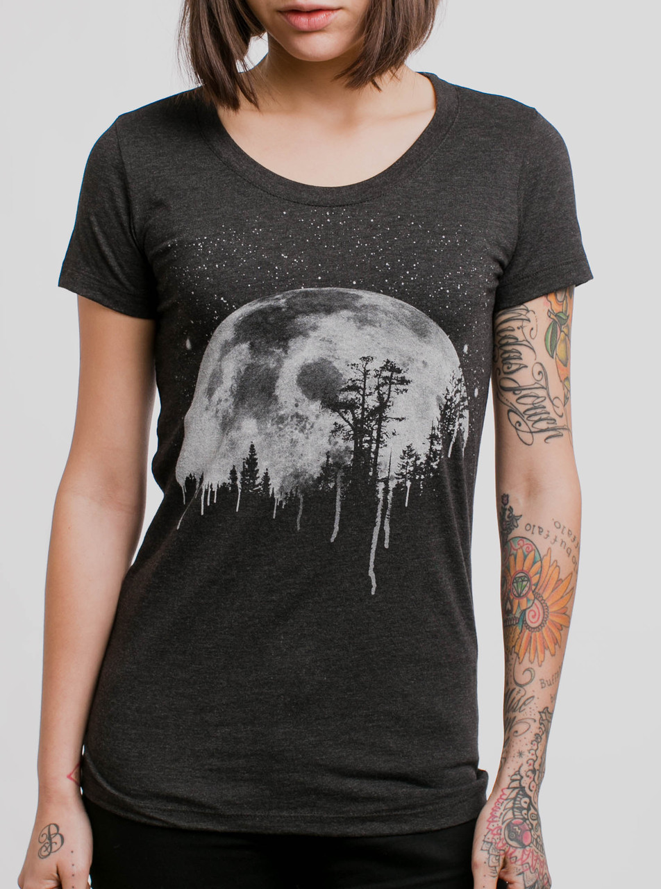 moon white on heather black triblend womens t shirt curbside