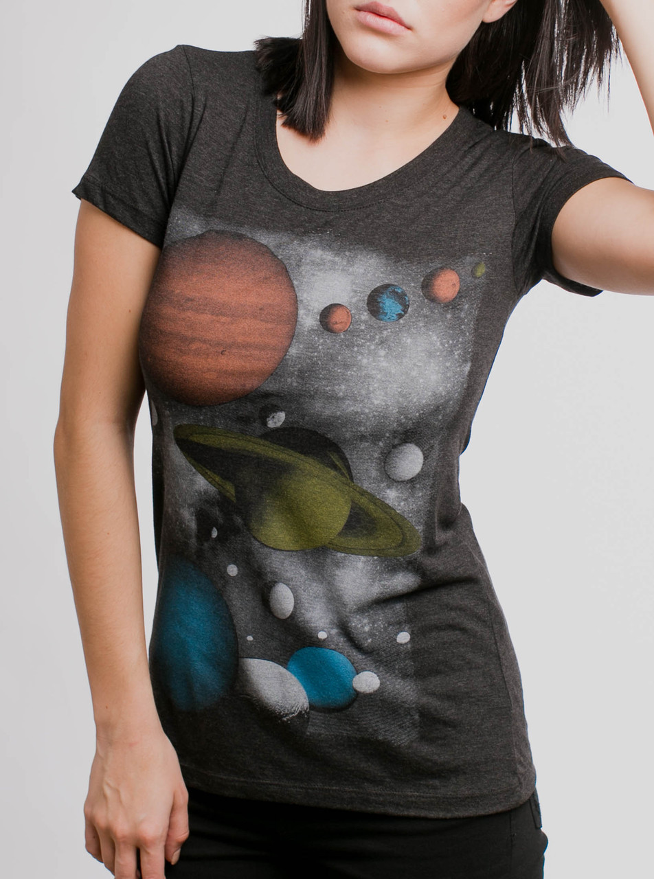 Solar - Multicolor on Heather Black Triblend Womens T-Shirt - Curbside ...