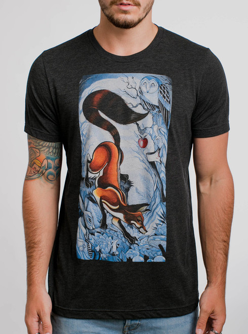 Wicked Rabbit - Multicolor on Heather Black Triblend Mens T Shirt ...