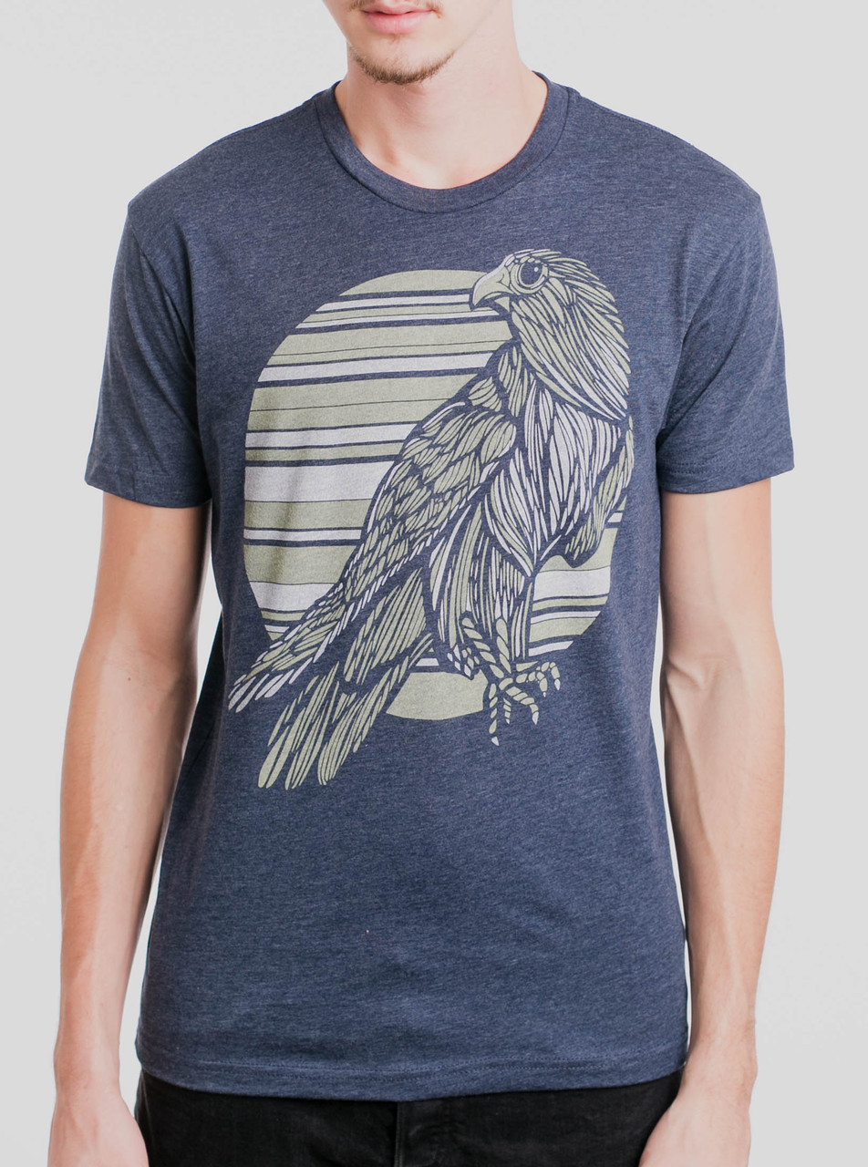 Falcon - Multicolor on Heather Navy Men's T-Shirt