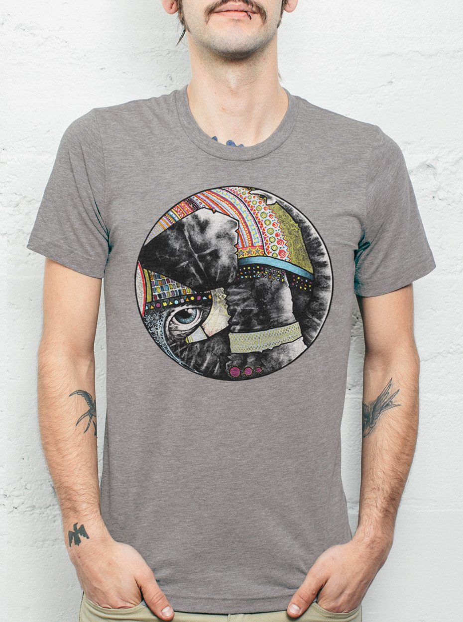 Fitting In - Multicolor on Heather Ash Mens T Shirt