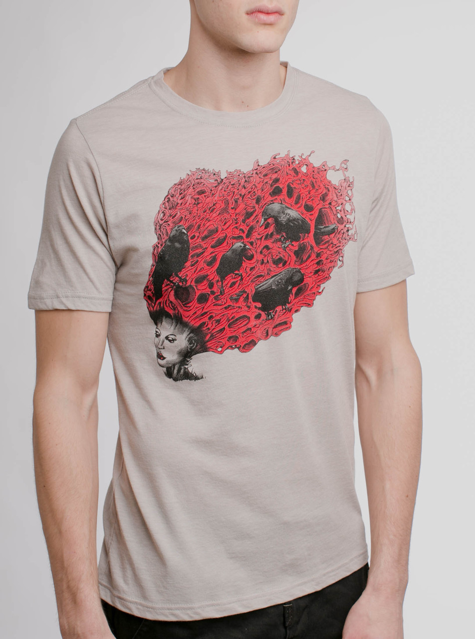 Head Heart - Multicolor on Heather Silver Mens T Shirt
