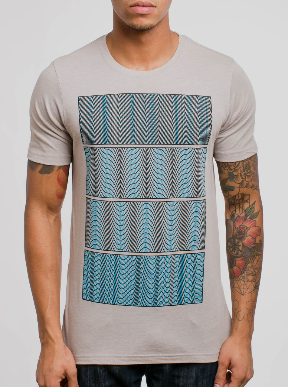 Oscillations - Multicolor on Heather Silver Mens T Shirt