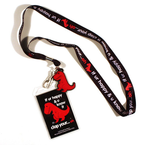 Sad T-Rex Dino Lanyard