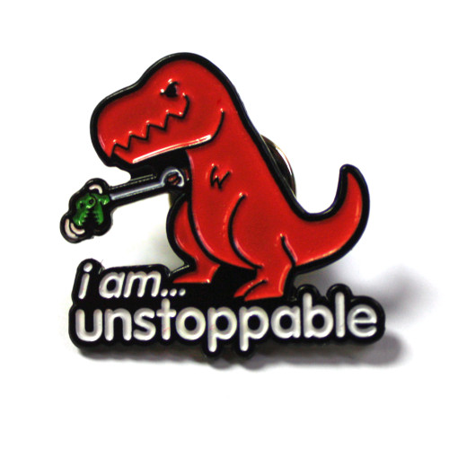 I Am Unstoppable Dino Enamel Lapel Pin