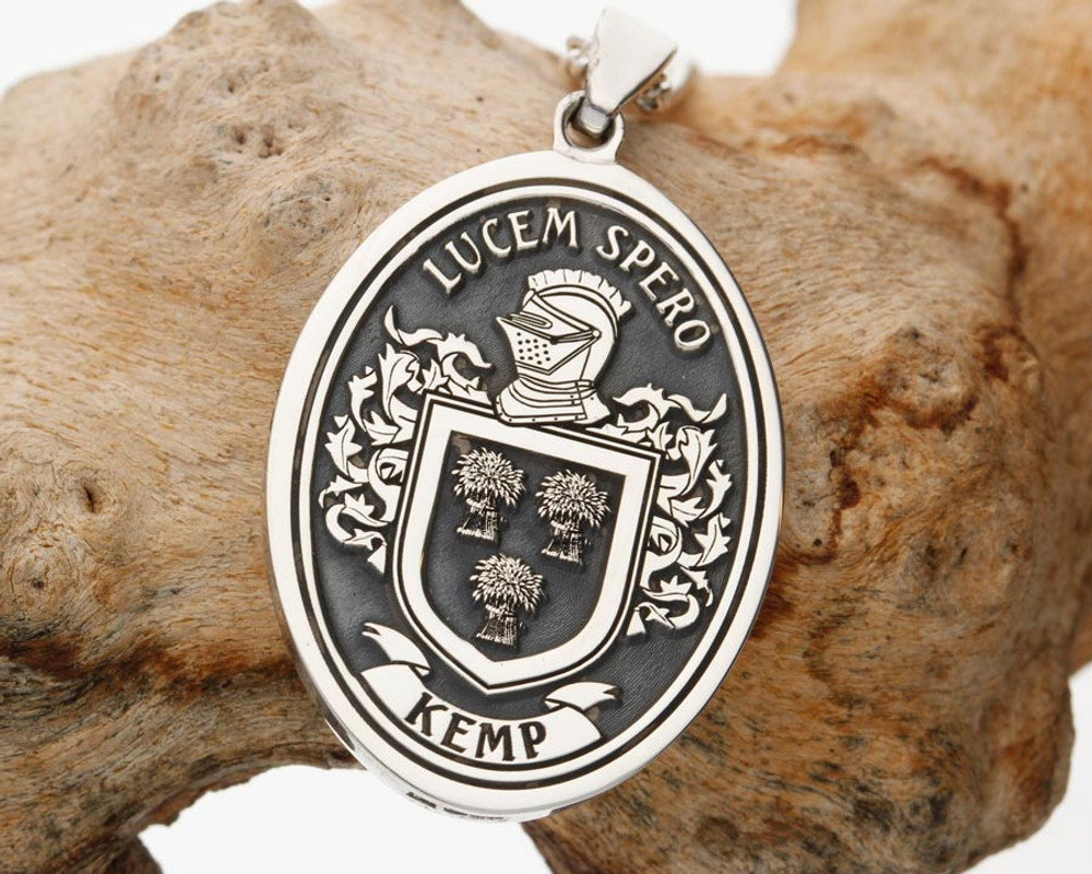 Family Crest Custom Engravable Pendant Stirling Silver