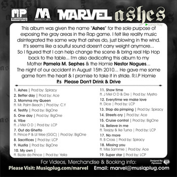 Marvel - Ashes L.P Back Cover Art Marvel - Ashes L.P Back Cover Art