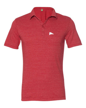 Hispaniola Port & Trade Company | DR Map Vintage Red Premium Fitted Urban Polo Hispaniola Port & Trade Company | DR Map Vintage Red Premium Fitted Urban Polo