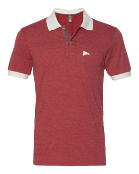 Hispaniola Port & Trade Company | DR Map Vintage Burgundy-Red Premium Fitted Feeder Stripe Polo Hispaniola Port & Trade Company | DR Map Vintage Burgundy-Red Premium Fitted Feeder Stripe Polo