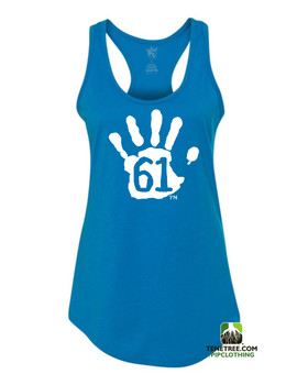 PC RUH Hand61 Ladies Turquoise Scalloped Racerback Tank PC RUH Hand61 Ladies Turquoise Scalloped Racerback Tank