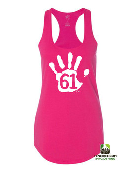 PC RUH Hand61 Ladies Hot Pink Scalloped Racerback Tank PC RUH Hand61 Ladies Hot Pink Scalloped Racerback Tank