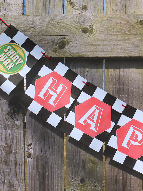 Checkered Flag Birthday Banner