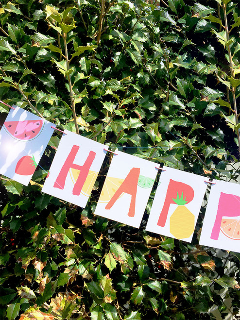 Tutti Fruitty Garland! Love this fun and festive garland by Earmark Social Goods!