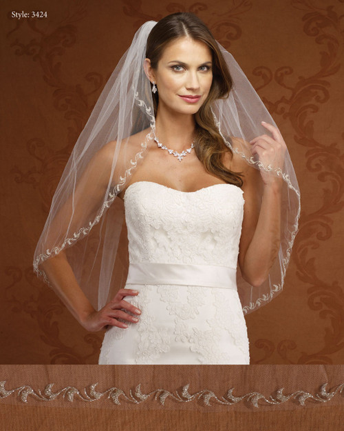 Marionat Bridal Veils 3424-Embroidered Design-The Bridal Veil Company Marionat Bridal Veils 3424-Embroidered Design-The Bridal Veil Company