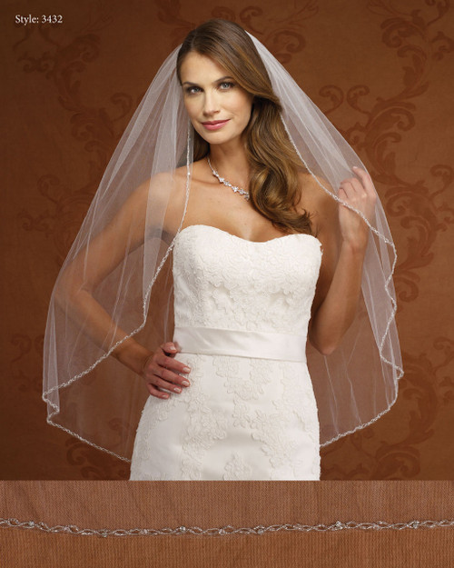 Marionat Bridal Veils 3432- Beaded Edge-The Bridal Veil Company Marionat Bridal Veils 3432- Beaded Edge-The Bridal Veil Company