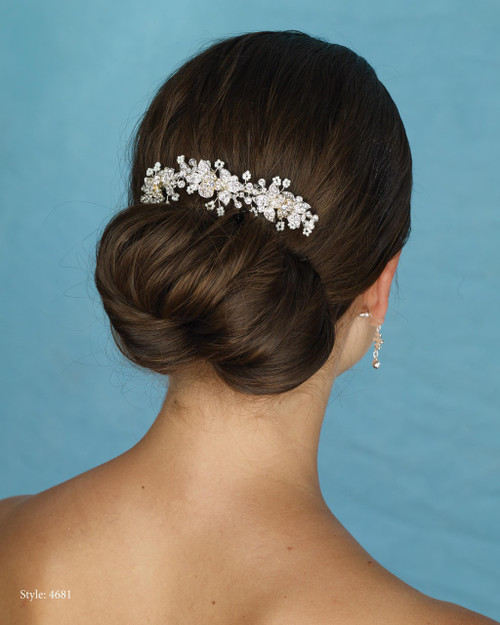 Marionat Bridal 4681 Silver and Gold Rhinestone Comb - Le Crystal Collection Marionat Bridal 4681 Silver and Gold Rhinestone Comb - Le Crystal Collection
