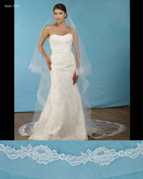 Marionat Bridal Veils 3482-Foldover horsehair lace veil 108” Inches Long -The Bridal Veil Company Marionat Bridal Veils 3482-Foldover horsehair lace veil 108” Inches Long -The Bridal Veil Company