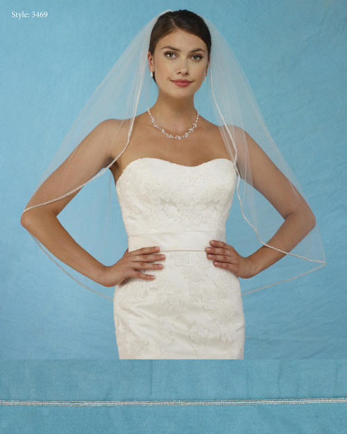 Marionat Bridal Veils 3469 - Triple Row Beaded Edge - The Bridal Veil Company Marionat Bridal Veils 3469 - Triple Row Beaded Edge - The Bridal Veil Company