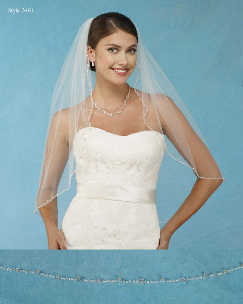 Marionat Bridal Veils 3461 - Beaded Edge with Rhinestones and Sequins Marionat Bridal Veils 3461 - Beaded Edge with Rhinestones and Sequins