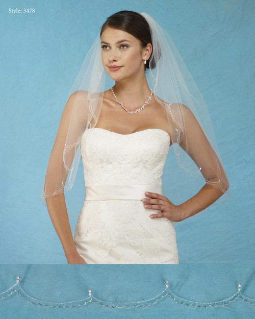 Marionat Bridal Veils 3478 - Embroidered Scallop - The Bridal Veil Company Marionat Bridal Veils 3478 - Embroidered Scallop - The Bridal Veil Company