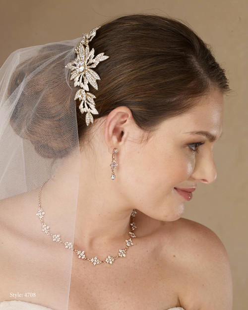 Marionat Bridal 4708 Gold clip with rhinestone - Le Crystal Collection Marionat Bridal 4708 Gold clip with rhinestone - Le Crystal Collection