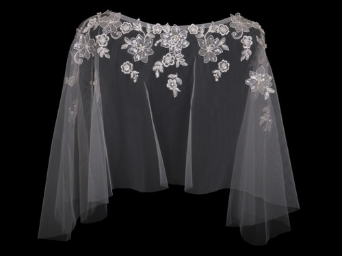 En Vogue Bridal Capelet CP1828 - Lace and beaded appliques En Vogue Bridal Capelet CP1828 - Lace and beaded appliques